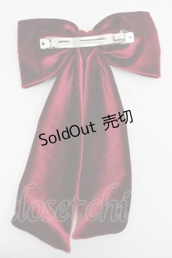 画像2: Ank Rouge / ロングリボンベロアバレッタ  赤 I-26-01-26-071-CA-AC-SA-ZI