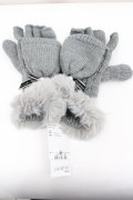 axes femme / メッセージリボン2WAY手袋  グレー I-26-01-26-008-AX-ZA-SA-ZI