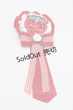 画像1: Angelic Pretty / Sweet Strawberryワッペンロゼッタブローチ  赤 I-26-01-26-079-AP-ZA-SA-ZI