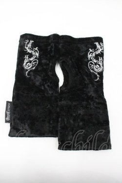 画像1: Ozz Croce / ベロア刺繍グローブ  ブラック I-26-01-26-009-OO-ZA-SA-ZI