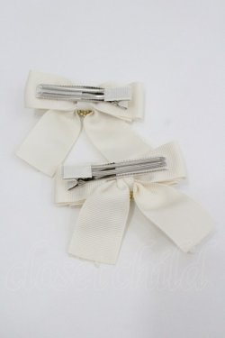 画像2: m petit by misako / ハートビジューリボンクリップ  アイボリー I-26-01-26-089-LO-AC-AS-ZI