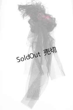 画像1: Morun x Muuna Stoik / 羽根ローズチュール2WAYクリップ  黒 I-26-01-26-092-LO-AC-SA-ZI