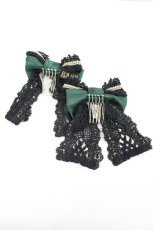 画像2: BABY,THE STARS SHINE BRIGHT / Maria de la Croixリボンコーム  黒ｘ黒レースｘゴールド I-26-01-26-095-BA-AC-SA-ZT610-F002 (2)