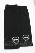 ACDC RAG / ハートロゴ刺繍アームカバー  黒Ｘ白 I-26-01-26-015-PU-ZA-SA-ZI
