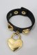 画像2: Q-pot. / ハートロック・パドロックレザーブレスレット  黒Ｘゴールド I-26-01-26-028-QP-AC-SA-ZI (2)