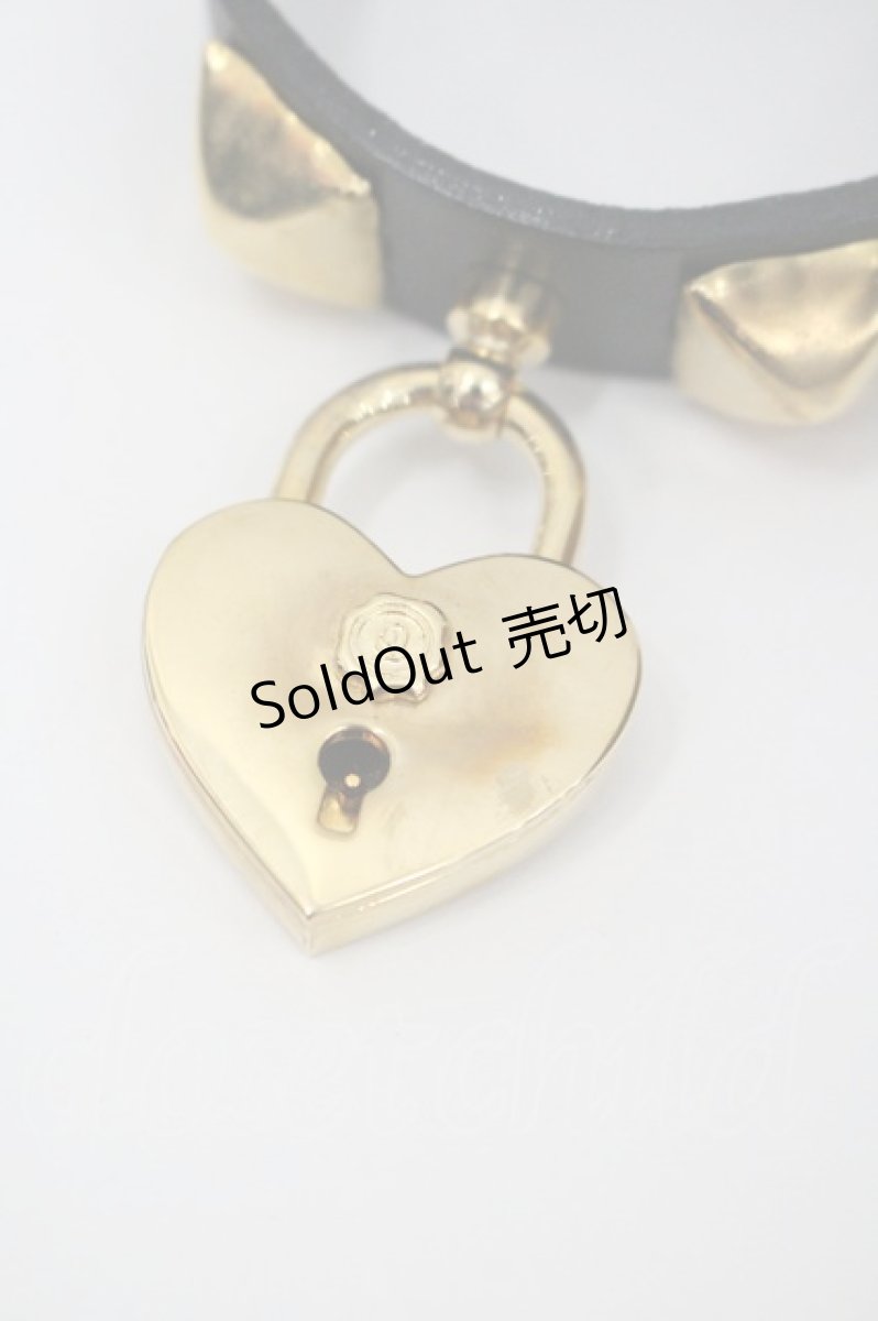 画像3: Q-pot. / ハートロック・パドロックレザーブレスレット  黒Ｘゴールド I-26-01-26-028-QP-AC-SA-ZI (3)