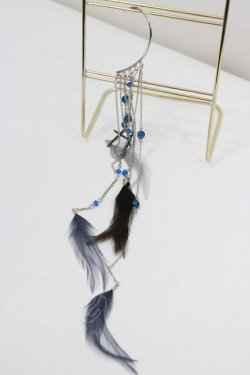 画像1: GOTHPUNKその他(買取対象外) / クロス羽根チェーンイヤーカフス  シルバーｘ青ｘブラウン I-26-01-26-037-PU-AC-SA-ZI