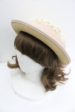 画像1: F&A / レース重ねストローキャノチェ  ピンク I-26-01-27-031-LO-AC-SA-ZI