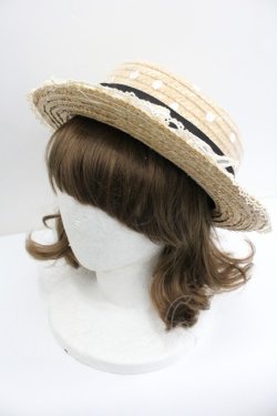 画像1: Angelic Pretty / AiryドットチュールストローHAT  ブラウンＸ白Ｘ黒 I-26-01-27-032-AP-AC-SA-ZI