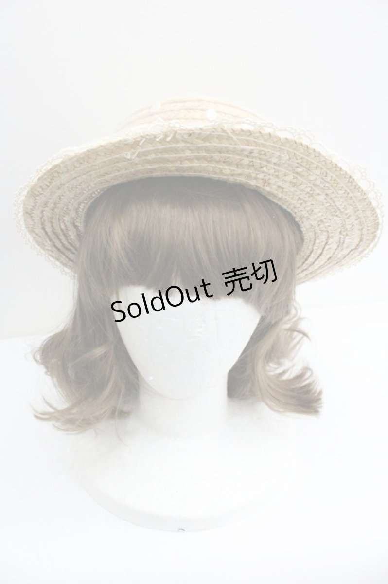 画像2: Angelic Pretty / AiryドットチュールストローHAT  ブラウンＸ白Ｘ黒 I-26-01-27-032-AP-AC-SA-ZTK033 (2)