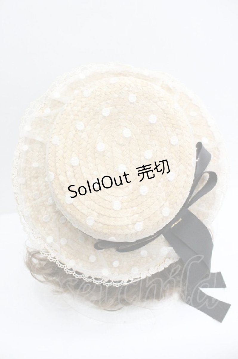 画像3: Angelic Pretty / AiryドットチュールストローHAT  ブラウンＸ白Ｘ黒 I-26-01-27-032-AP-AC-SA-ZTK033 (3)