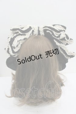 画像2: Hoshibako Works / お人形風シャンティクリームリボンカチューシャ  黒Ｘアイボリー I-26-01-27-004-LO-AC-SA-ZI