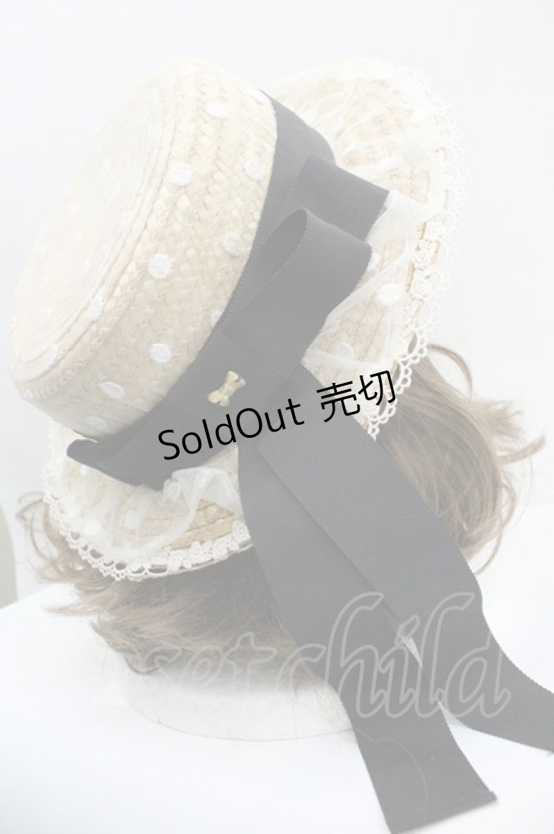 画像4: Angelic Pretty / AiryドットチュールストローHAT  ブラウンＸ白Ｘ黒 I-26-01-27-032-AP-AC-SA-ZTK033 (4)