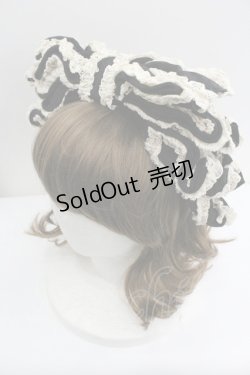 画像3: Hoshibako Works / お人形風シャンティクリームリボンカチューシャ  黒Ｘアイボリー I-26-01-27-004-LO-AC-SA-ZI