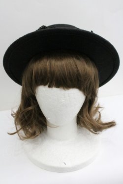 画像2: axes femme / 巻きバラブーケポークパイ  黒 I-26-01-27-040-AX-AC-SA-ZI