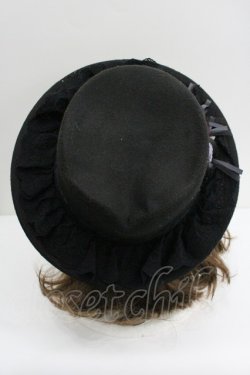 画像3: axes femme / 巻きバラブーケポークパイ  黒 I-26-01-27-040-AX-AC-SA-ZI