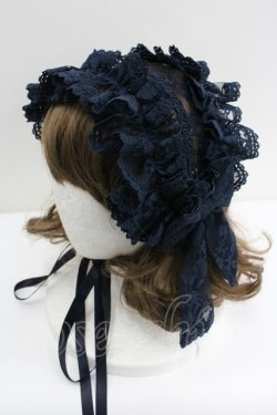 画像1: metamorphose / レースリボンヘッドドレス  ネイビー I-26-01-27-044-ME-AC-SA-ZI