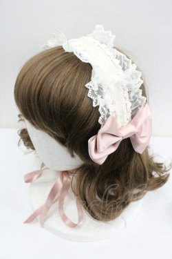 画像1: ALICE and the PIRATES / チュールレースのフローラルヘッドドレス  白Ｘピンク I-26-01-27-052-PA-AC-SA-ZI
