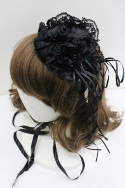 画像1: Triple fortune / コサージュヘッドドレス  黒 I-26-01-27-053-EL-AC-HR-ZI