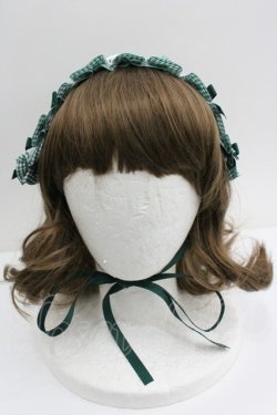 画像2: LOLITAその他(お買取対象外) / ギンガムチェックヘッドドレス  グリーン I-26-01-27-056-LO-AC-SA-ZI