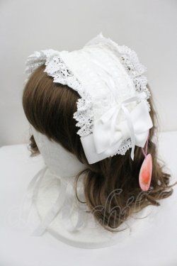 画像1: BABY,THE STARS SHINE BRIGHT / はしごレースのスピンドールヘッドドレス(バーバリー)  白 I-26-01-27-060-BA-AC-SA-ZI