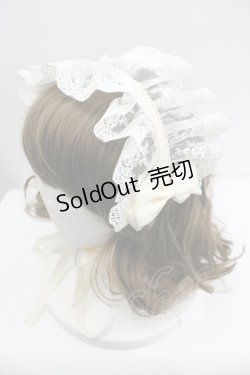 画像1: ATELIER PIERROT / レースリボンヘッドドレス (オリジナルレース)　  生成り I-26-01-27-061-EL-AC-SA-ZI