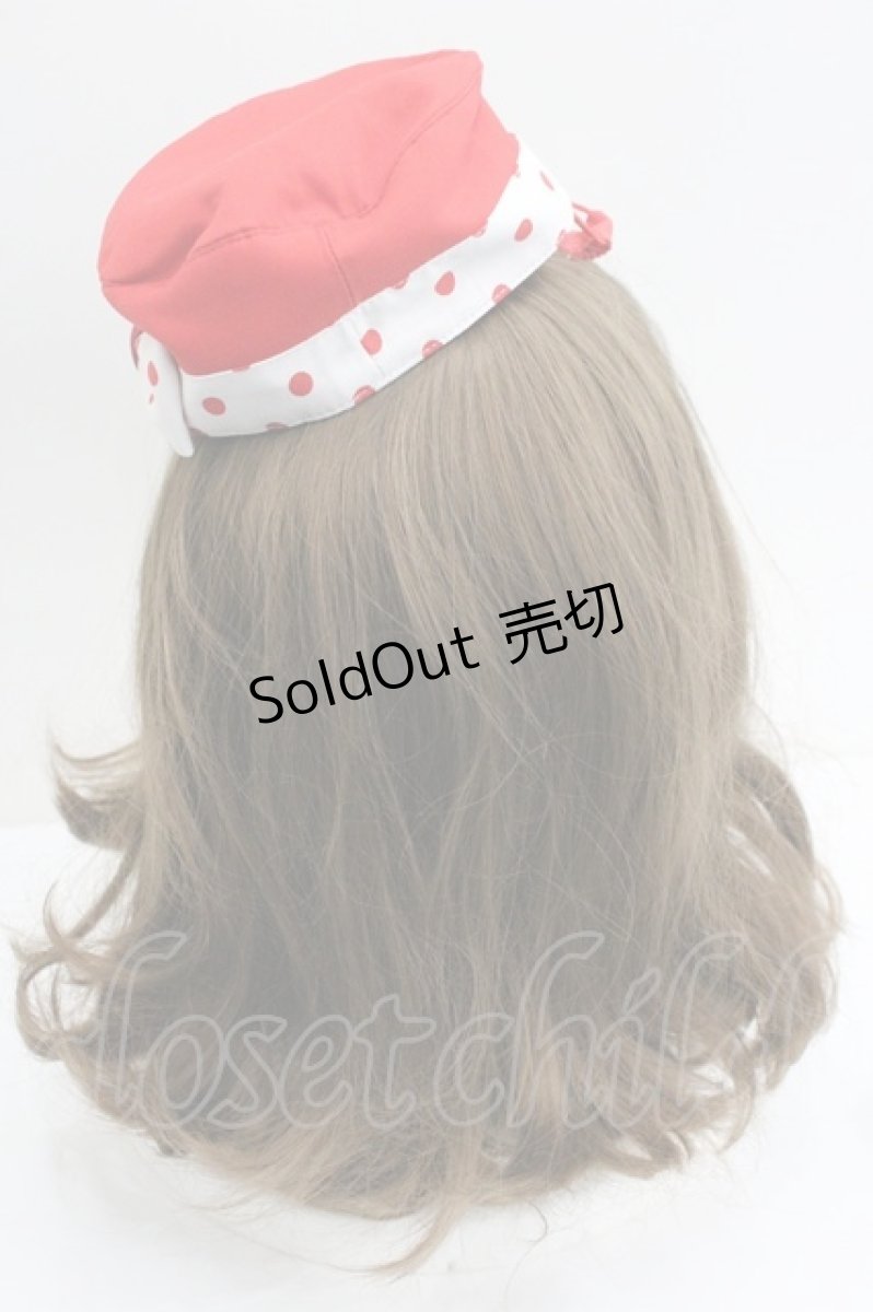 画像2: Angelic Pretty / MilkshakeサーキュラーワンピースSetのハット  赤 I-26-01-27-064-AP-OP-SA-ZTK033 (2)
