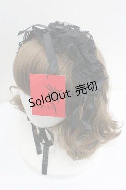 画像1: MARBLE / レースヘッドドレス  黒 I-26-01-27-066-GO-AC-SA-ZT610-F003