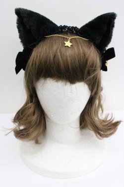 画像1: Angelic Pretty / Milk Catカチューシャ  黒 I-26-01-27-072-AP-AC-SA-ZI