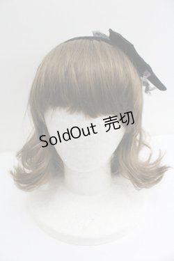 画像2: Angelic Pretty / クロスチュールカチューシャ  黒 I-26-01-27-074-AP-AC-SA-ZI