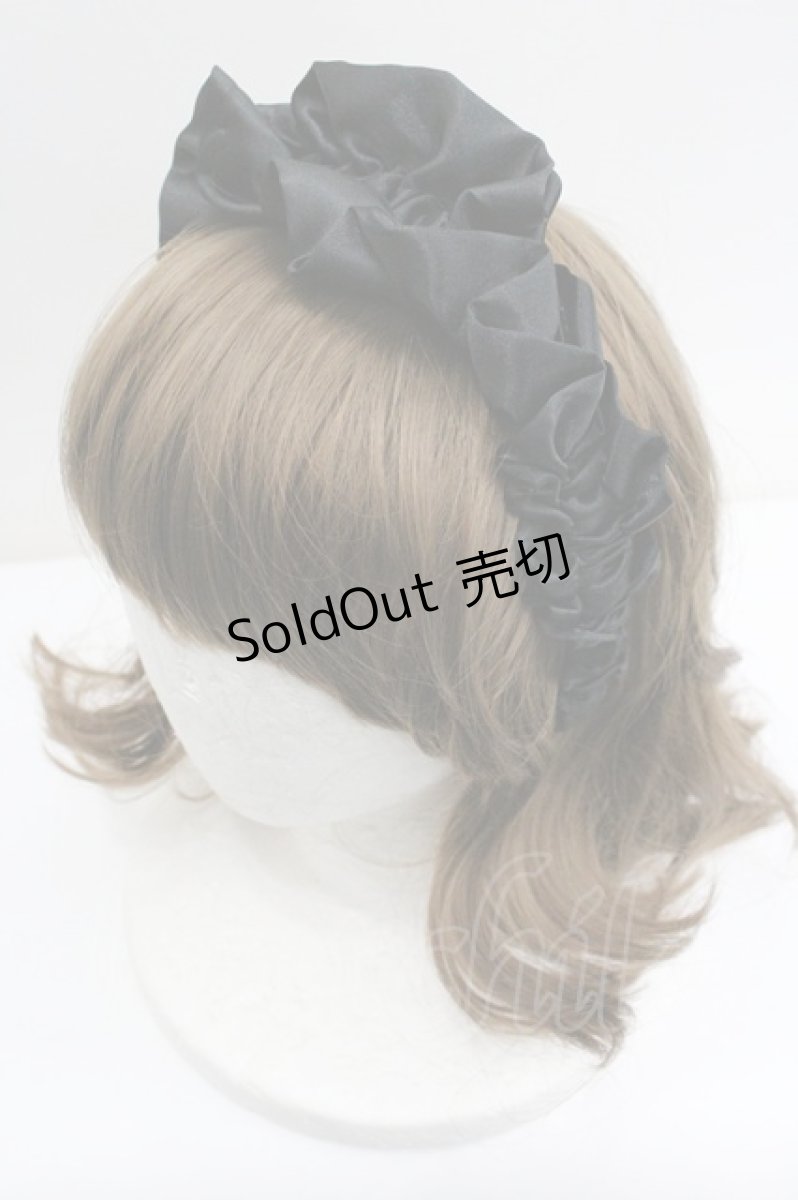 画像1: LOLITAその他(お買取対象外) / ギャザーカチューシャ  ブラック I-26-01-27-076-LO-AC-SA-ZT610-F004 (1)