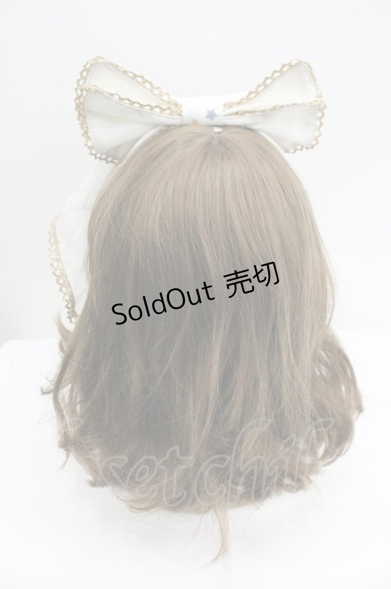 画像2: LOLITAその他(お買取対象外) / チュール付きスター柄リボンカチューシャ  白 I-26-01-27-079-LO-ZA-SA-ZT610-F004 (2)