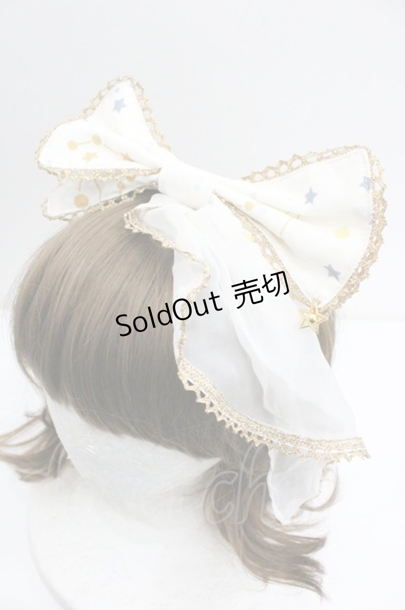 画像3: LOLITAその他(お買取対象外) / チュール付きスター柄リボンカチューシャ  白 I-26-01-27-079-LO-ZA-SA-ZT610-F004 (3)