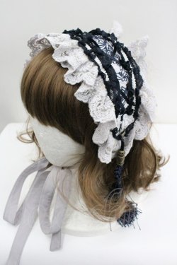 画像1: Ozz oneste / タッセルヘッドドレス  グレーＸネイビー I-26-01-27-080-OO-AC-SA-ZI