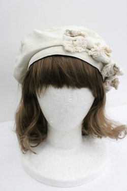 画像2: Hoshibako Works / すずらんのしおりベレー帽  ホワイト I-26-01-27-081-LO-AC-SA-ZI