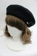 m petit by misako / AMミニリボンバスクベレー  黒 I-26-01-27-082-LO-AC-SA-ZI