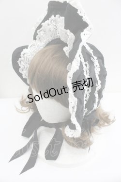 画像1: BABY,THE STARS SHINE BRIGHT / スピンドールハーフボンネット  黒Ｘ白 I-26-01-27-093-BA-AC-SA-ZI