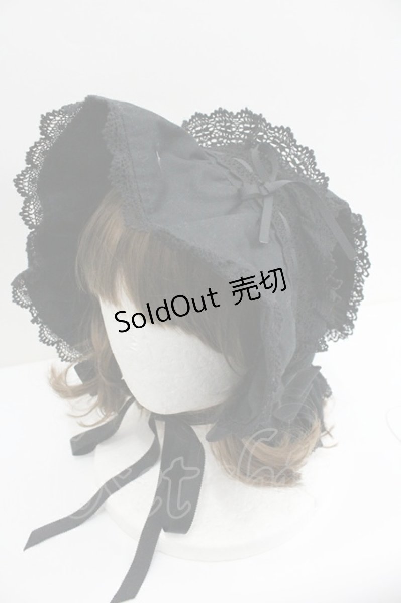 画像1: BABY,THE STARS SHINE BRIGHT / うさみみボンネット  黒 I-26-01-27-094-BA-AC-SA-ZI (1)