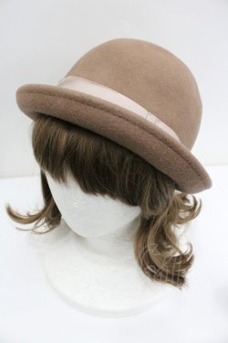 画像1: axes femme / BIGガーデン付ボーラー帽  モカ I-26-01-27-095-AX-AC-SA-ZI