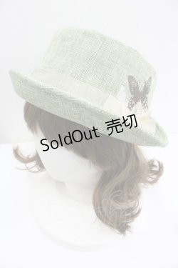 画像1: axes femme / 蝶プリントハット  グリーン I-26-01-27-096-AX-AC-SA-ZI