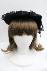 画像2: MR corset / フラワーリボンハット  黒 I-26-01-27-097-PU-AC-SA-ZTK037 (2)