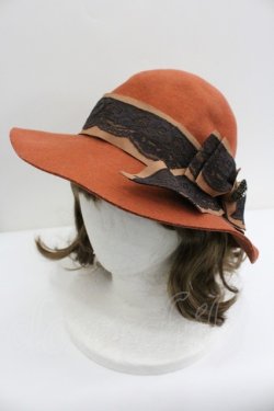 画像1: axes femme / レースリボンハット  オレンジ I-26-01-27-098-AX-AC-SA-ZI