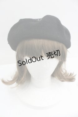 画像2: SWIMMER / MOON刺繍ベレー  黒 I-26-01-27-100-EL-AC-SA-ZI