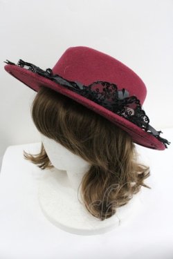 画像1: axes femme / 巻きバラレースカンカン帽  ボルドー I-26-01-27-011-AX-AC-SA-ZI