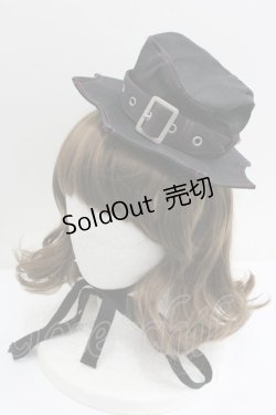 画像1: GOTHPUNKその他(買取対象外) / 変形ベルトミニハット  黒Ｘ赤 I-26-01-27-002-PU-AC-SA-ZI