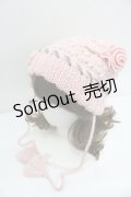 MILK / モチーフ付きニット帽  ピンク I-26-01-27-015-ML-ZA-SA-ZI