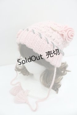 画像1: MILK / モチーフ付きニット帽  ピンク I-26-01-27-015-ML-ZA-SA-ZI