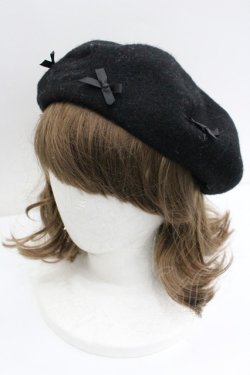 画像1: m petit by misako / サンリオキャラクターズコラボ クロミ ベレー  中黒 I-26-01-27-017-LO-AC-SA-ZI