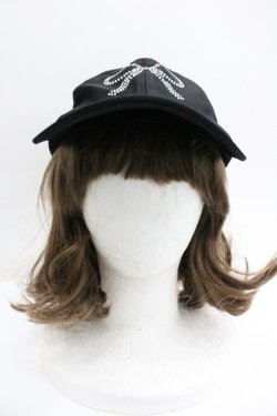 画像2: evelyn / リボンストーンキャップ  黒Ｘシルバー I-26-01-27-019-LO-AC-SA-ZI