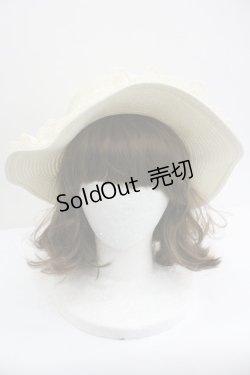 画像2: axes femme / 巻き薔薇レース雑材カンカン帽  アイボリーＸブルー I-26-01-27-021-AX-AC-SA-ZI